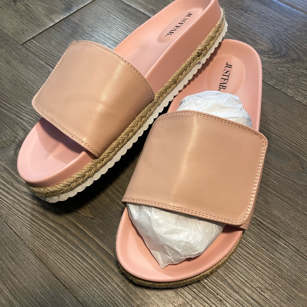 JustFab Blush Women's Slide Sandals
